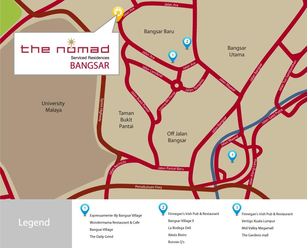 bangsar куала лумпур газрын зураг