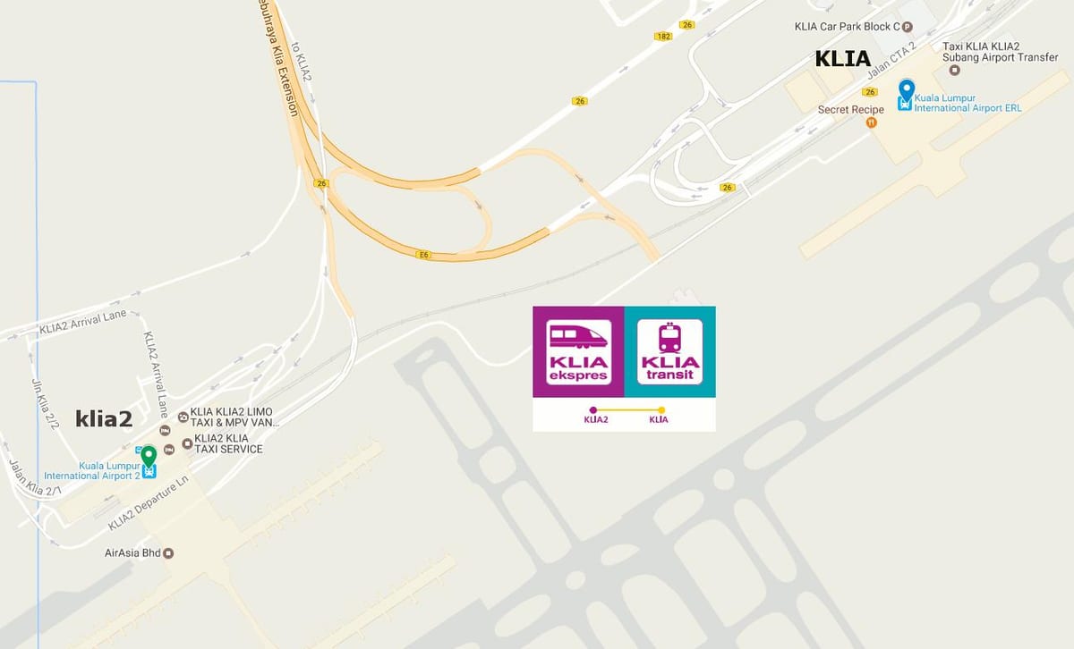 klia дамжин өнгөрөх замын газрын зураг нь