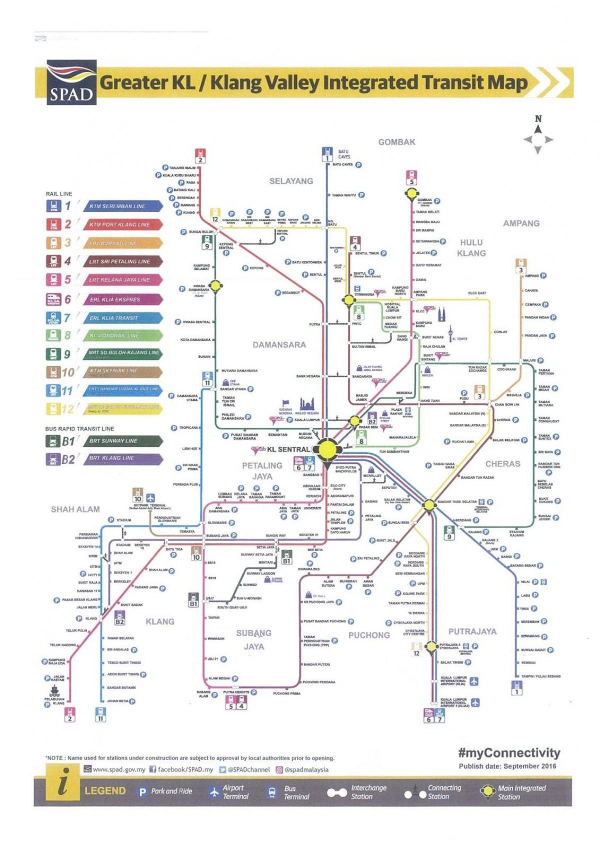 куала лумпур дамжин өнгөрөх төмөр замын газрын зураг нь